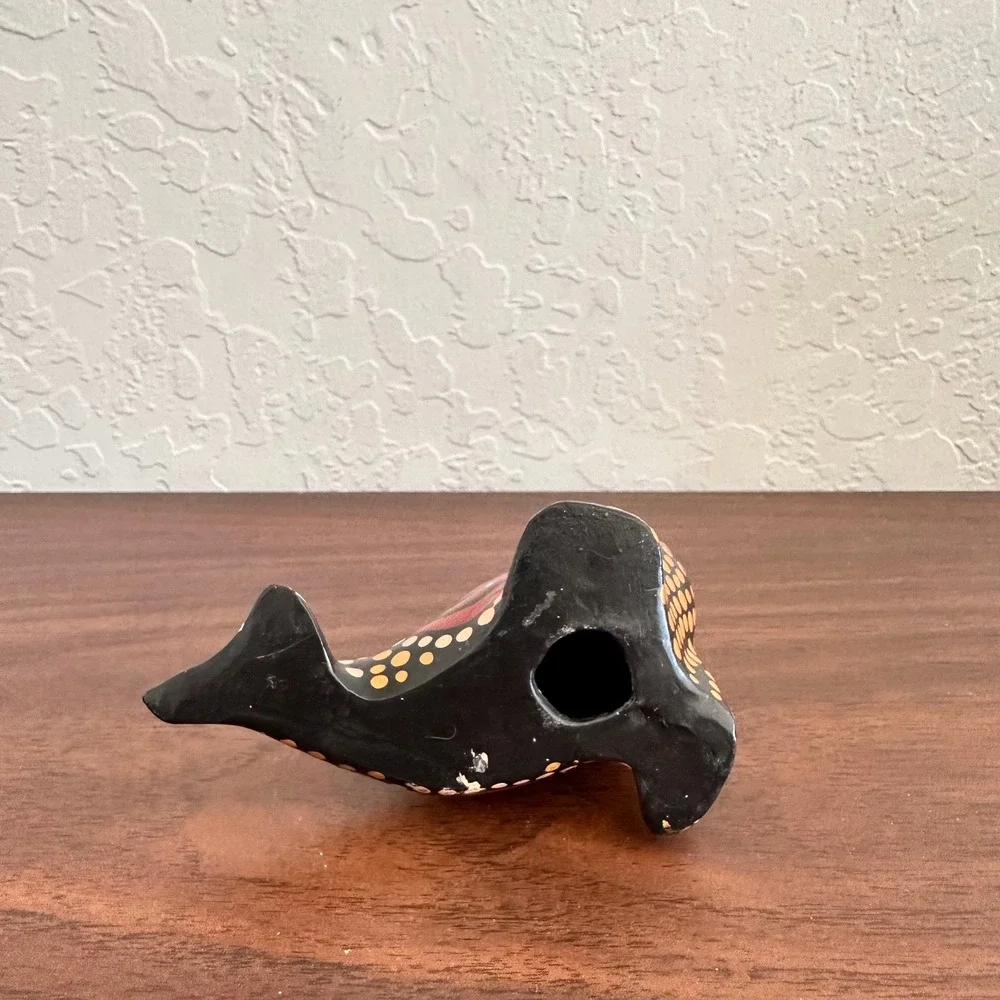 Vintage Matthari Seal‎ Sculpture Aboriginal Art Handpainted Folk Art Signed